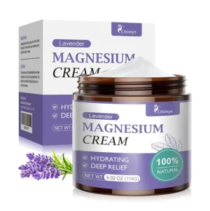 Lavender Magnesium Cream Hydrating Body Moisturizer for Nighttime Relaxation & Muscle Relief