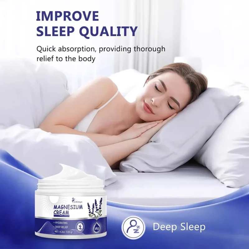 Magnesium Body Lotion for Sleep 120g - Hydrating Cream with Pure Magnesium for Achy Muscles & Deep Relaxation
