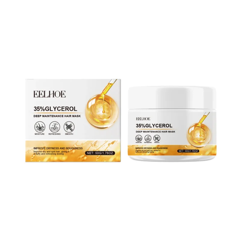 EELHOE 35% Glycerin Hair Mask 50g for Dry, Damaged, and Frizzy Hair Repair