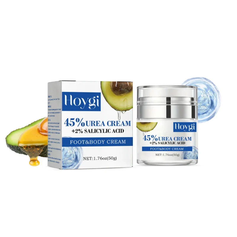 Hoygi 45% Urea Foot Cream 50g jar with salicylic acid for repairing dry, cracked heels and calluses.