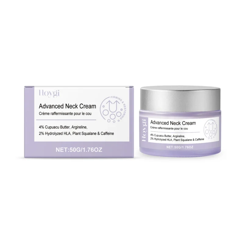 Hoygi Advanced Neck Cream with 4% Cupuacu Butter & Argireline for Firming, Smoothing Fine Lines