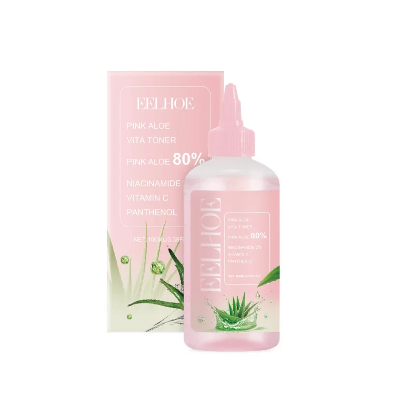 EELHOE Aloe Soothing Toner with 80% Pink Aloe, Niacinamide, and Vitamin C for Deep Hydration and Skin Brightening