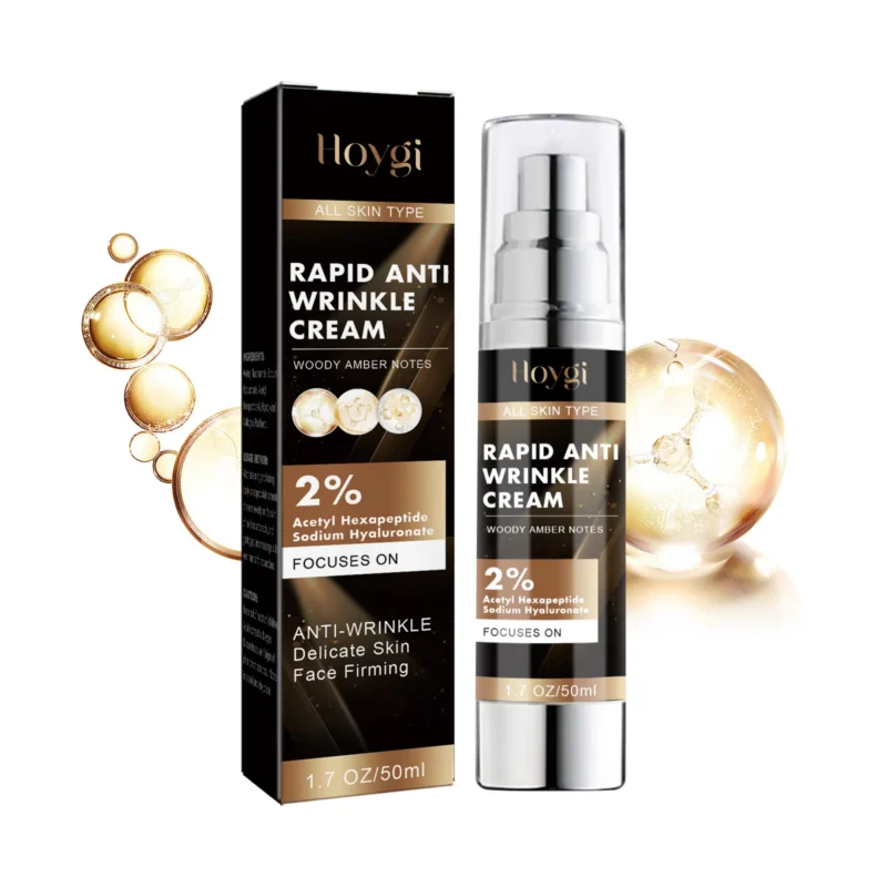 Hoygi Anti-Aging Face Cream 50ml with Acetyl Hexapeptide-8 and Sodium Hyaluronate for Deep Hydration and Wrinkle Reduction