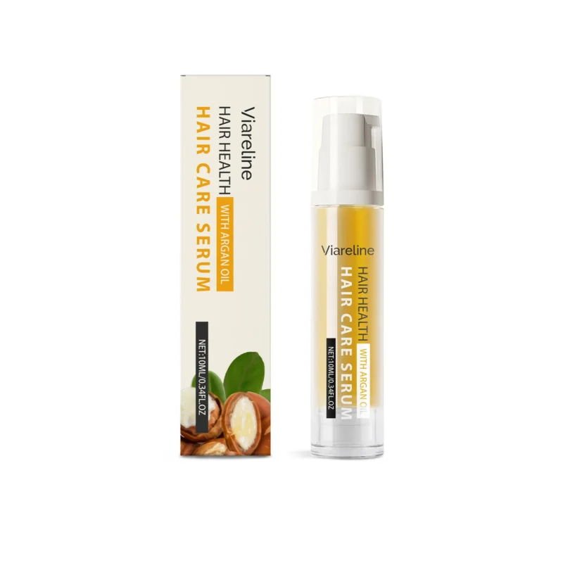 Viareline Argan Oil Hair Care Serum 10ml bottle for smoothing, shine, and frizz control