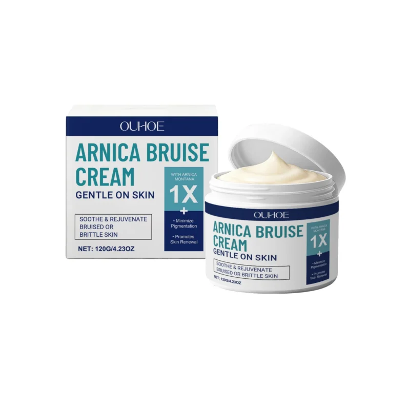 OUHOE Arnica Bruise Cream in a white tube, designed to quickly heal bruises, reduce swelling, and soothe sensitive skin.