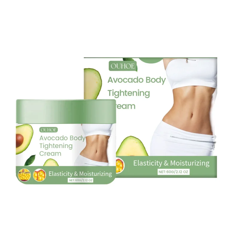 OUHOE Avocado Body Tightening Cream 60g to Firm Skin, Improve Elasticity, and Promote Circulation