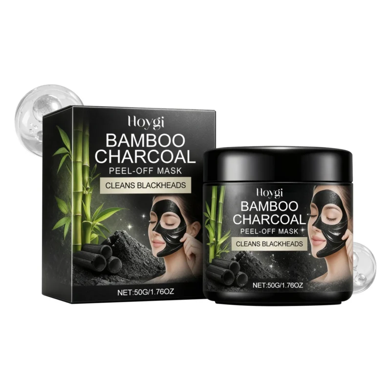 Hoygi Bamboo Charcoal Peel-Off Mask for deep pore cleansing, blackhead removal, and skin hydration