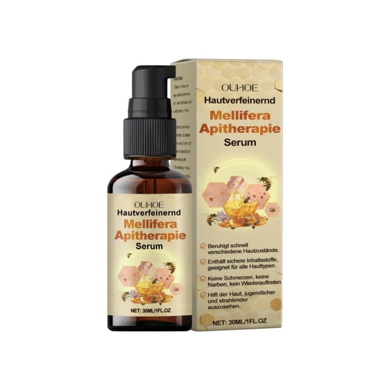 OUHOE Bee Venom Skin Care Serum for effective removal of skin tags, warts, and moles, featuring a mild formula with beef tallow and glycerin.