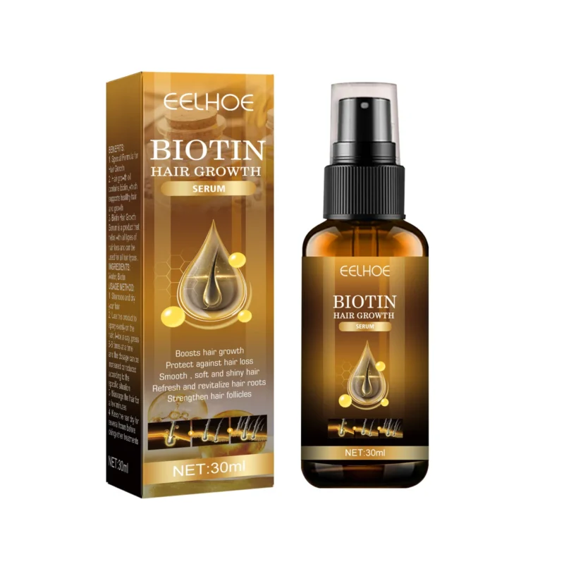 EELHOE Biotin Hair Growth Serum Spray 30ml for hair loss prevention and scalp nourishment