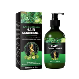 EELHOE Black Castor Oil Hair Conditioner 100ml for repairing damaged hair, promoting growth and adding shine