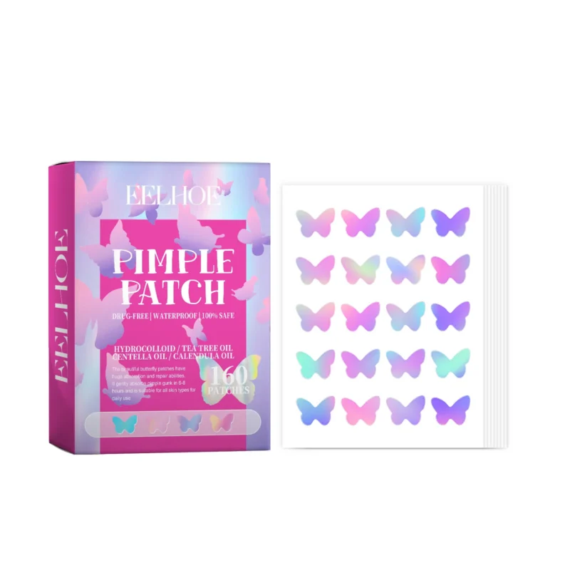 EELHOE Butterfly Shaped Acne Patches for Pimple and Whitehead Treatment with Hydrocolloid Technology