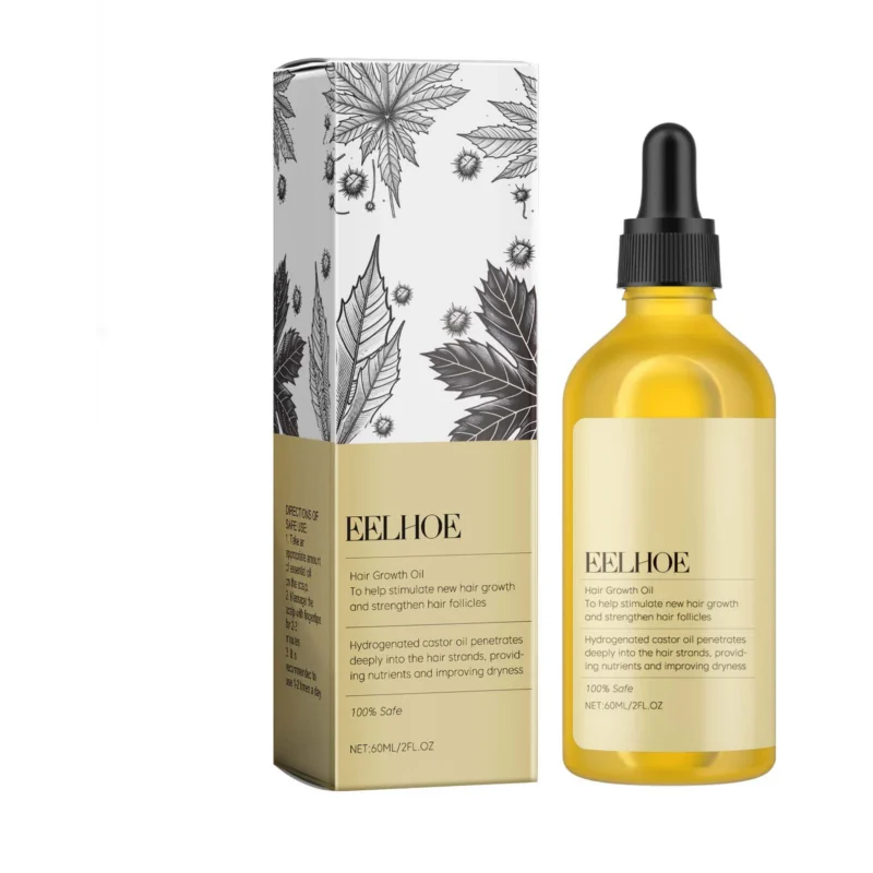 EELHOE Castor Hair Growth Oil 60ml for scalp stimulation and hair follicle strengthening