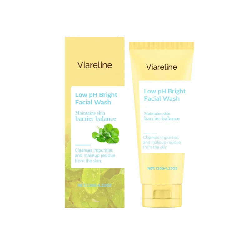 Viareline Centella Asiatica Gentle Brightening Facial Cleanser 120g for deep cleansing and skin barrier care