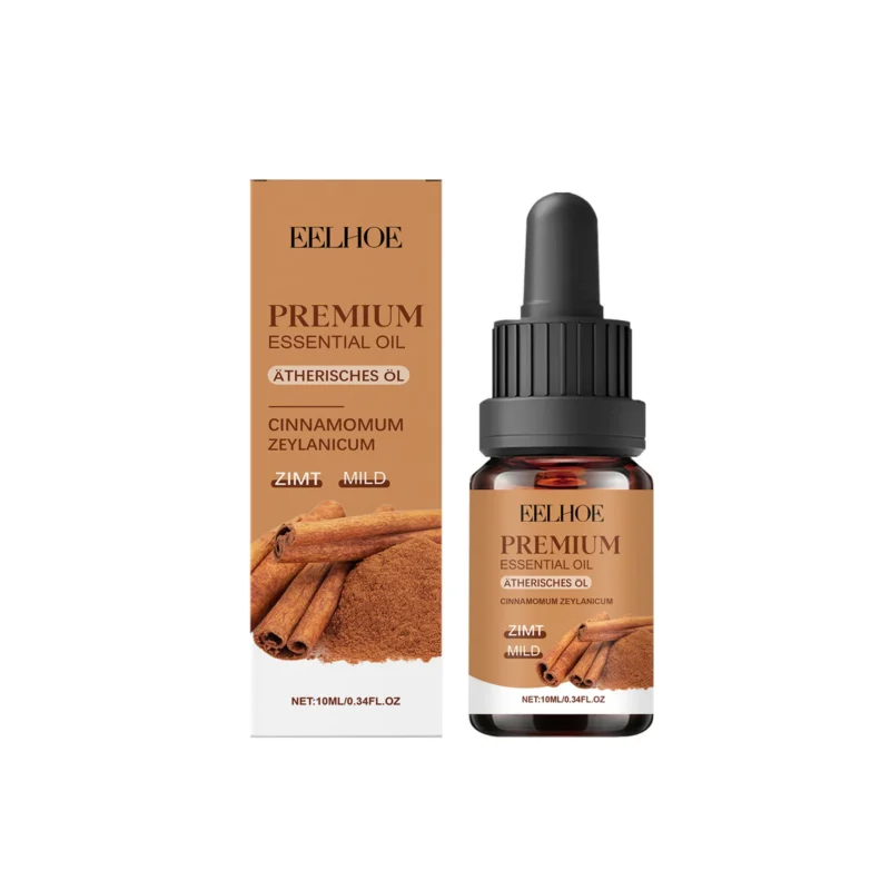 EELHOE Cinnamon Aromatherapy Essential Oil 10ml Bottle for Mood Enhancement and Skin Comfort