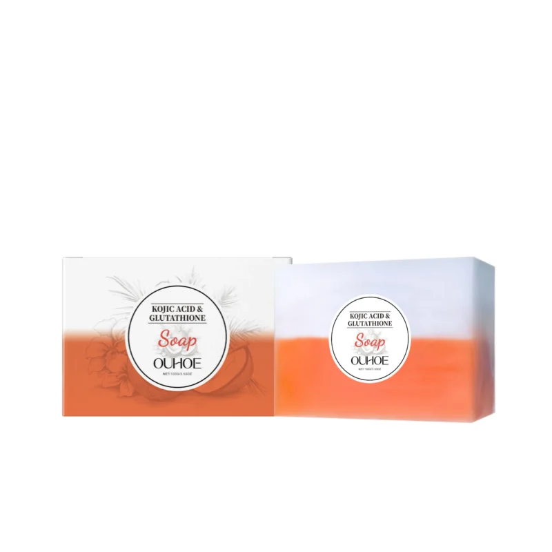 OUHOE Gentle Coconut Cleansing Bar with Kojic Acid for Moisturizing and Brightening Skin
