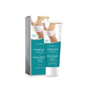 OceAura Coffee Body Slimming Cream 60g jar with applicator, ideal for firming curves and deeply moisturizing skin.