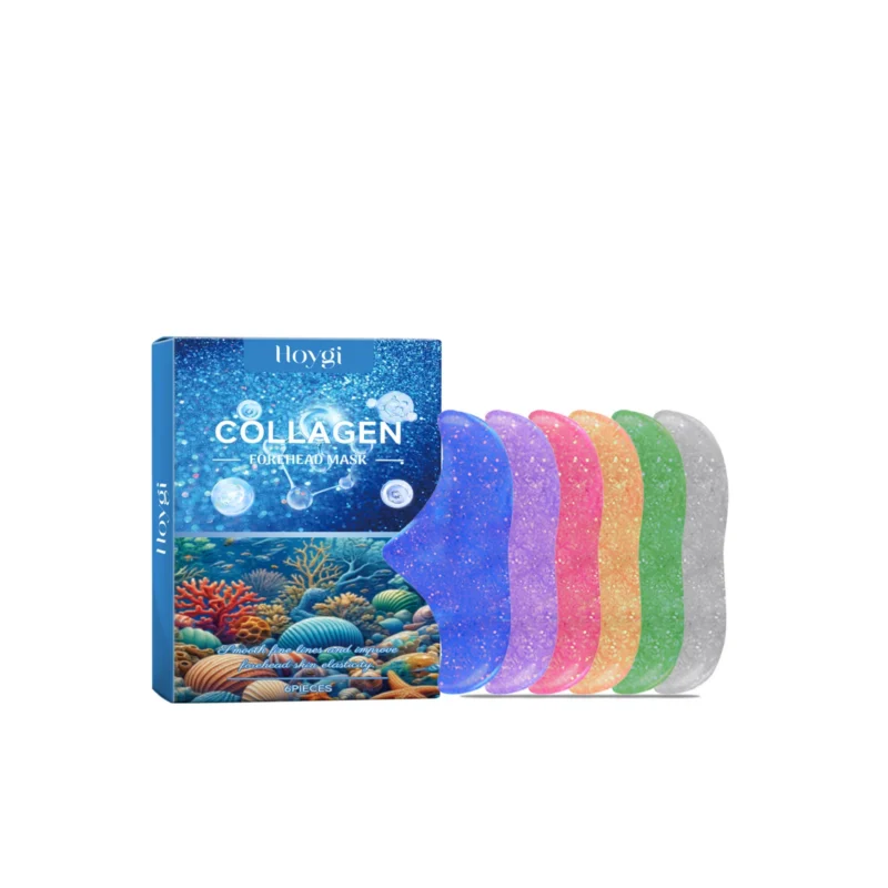 Hoygi Collagen Forehead Mask for Hydrating, Anti-Aging, and Smoothing Forehead Wrinkles, 6 pieces per pack