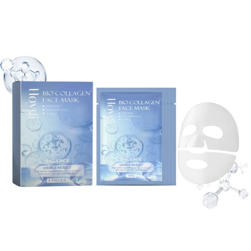 Hoygi Collagen Hydrating Face Mask Sheet Pack with Hydroxyethylcellulose and Hyaluronic Acid for Deep Moisture