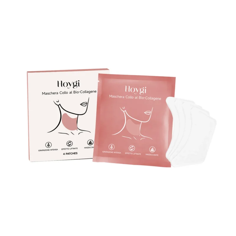 Hoygi Collagen Neck Mask for deep hydration and firming skin care with 4 patches