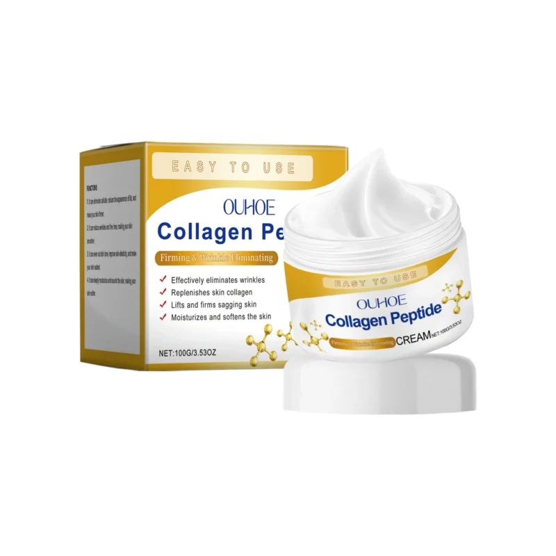 OUHOE Collagen Peptide Firming Moisturizer 100g for Wrinkle Reduction and Deep Skin Hydration