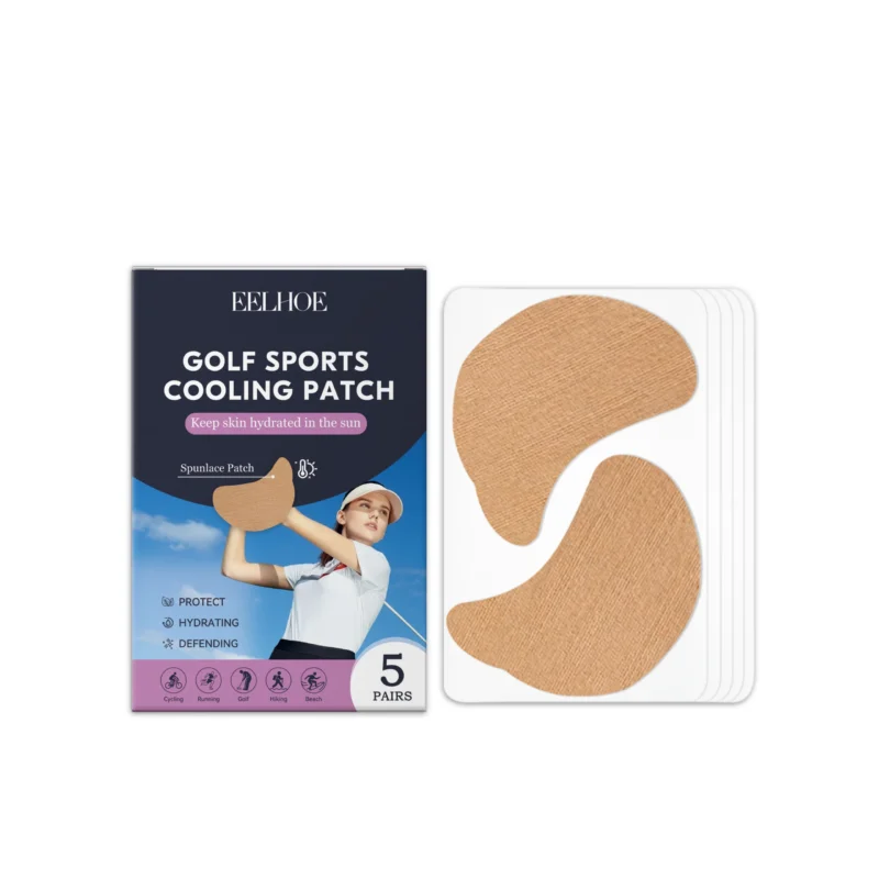 EELHOE Cooling Eye Patches with UV protection and hydrating ingredients, suitable for outdoor sports like golf and cycling