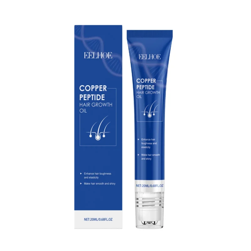 EELHOE Copper Peptide Hair Growth Oil 20ml for repairing dry, damaged hair and promoting a healthy scalp.