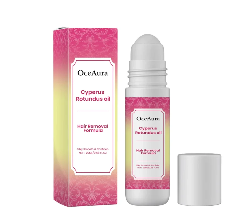 OceAura Cyperus Rotundus Oil 20ml Roll-On Bottle for Post-Hair Removal Soothing and Hair Growth Reduction
