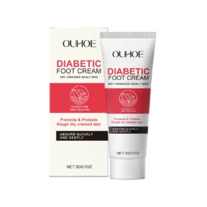 OUHOE Diabetic Foot Cream for Dry Cracked Skin, Moisturizing & Healing Foot Care