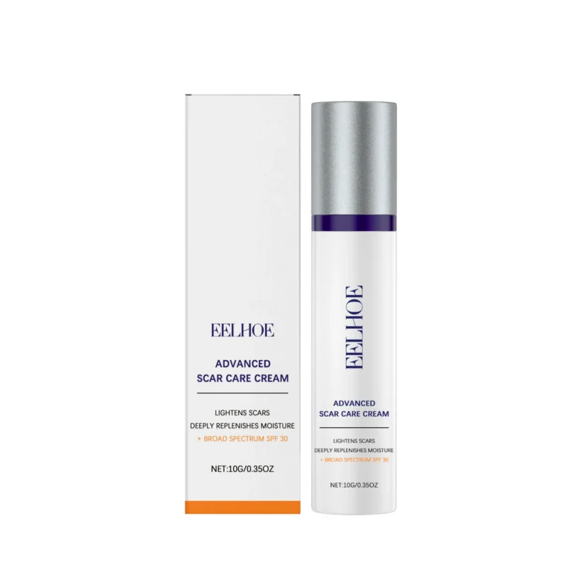 EELHOE Advanced Scar Care Cream with SPF 30 for lightening scars and deeply moisturizing skin.