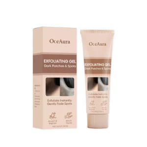 OceAura Gentle Exfoliating Gel for Face and Body, 50g, helps remove dead skin and fade dark spots.