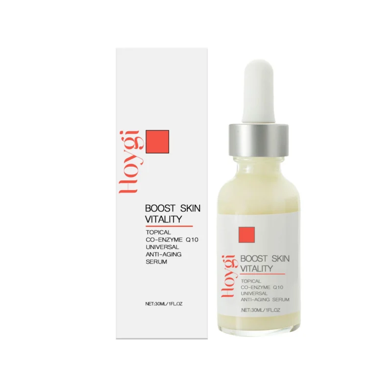 Hoygi Face and Neck Anti-Aging Serum with Coenzyme Q10, Bergamot Oil, and Aloe Vera for Hydration and Firming