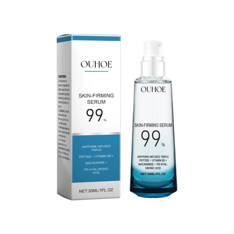 OUHOE Sapphire-Infused Triple Peptide Serum with Vitamin B5 and Niacinamide for firming and hydrating skin