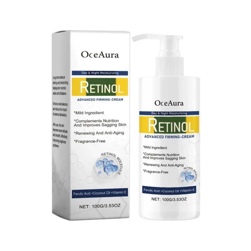 OceAura Advanced Firming Cream - Retinol & Ferulic Acid Anti-Wrinkle Moisturizer for Face and Body