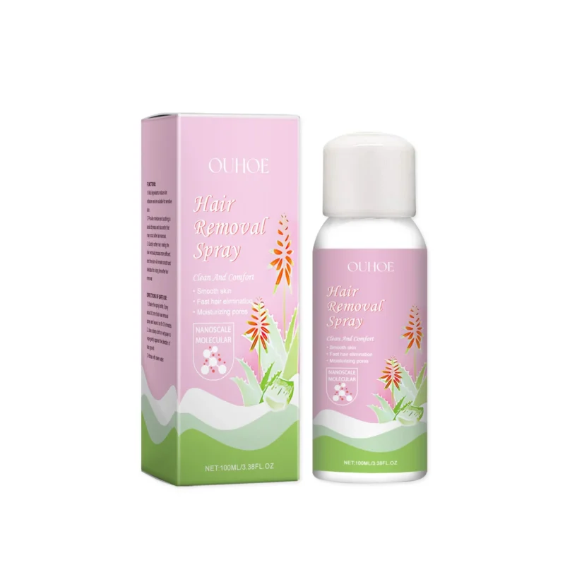 OUHOE Gentle Hair Removal Spray Foam for legs, underarms, and full body, leaving skin smooth and comfortable.