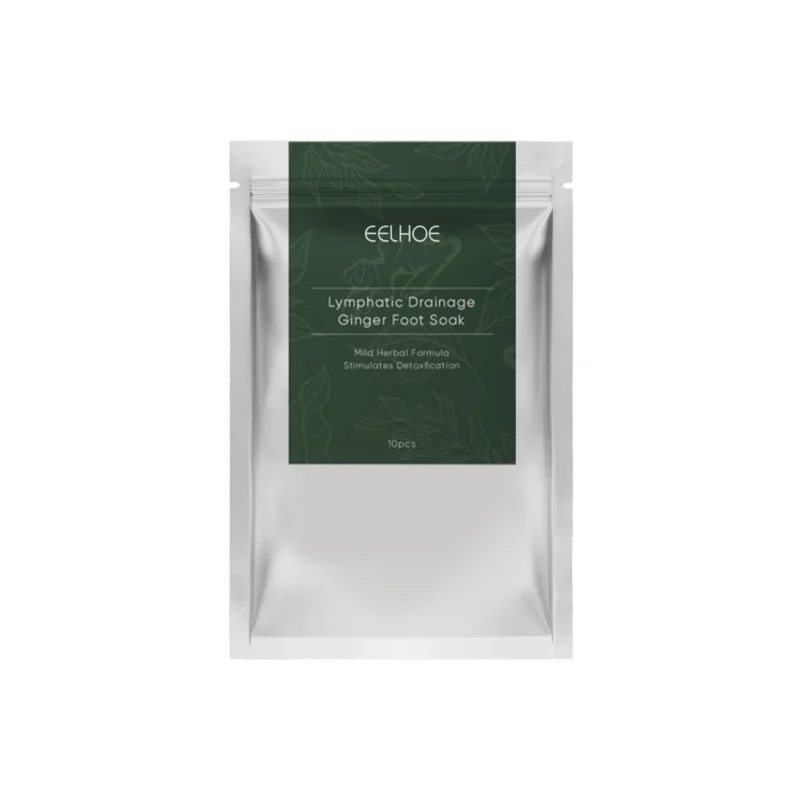 EELHOE Ginger Foot Soak Detox Sachets with Ginger, Saffron & Ginseng for Lymphatic Drainage and Muscle Relief