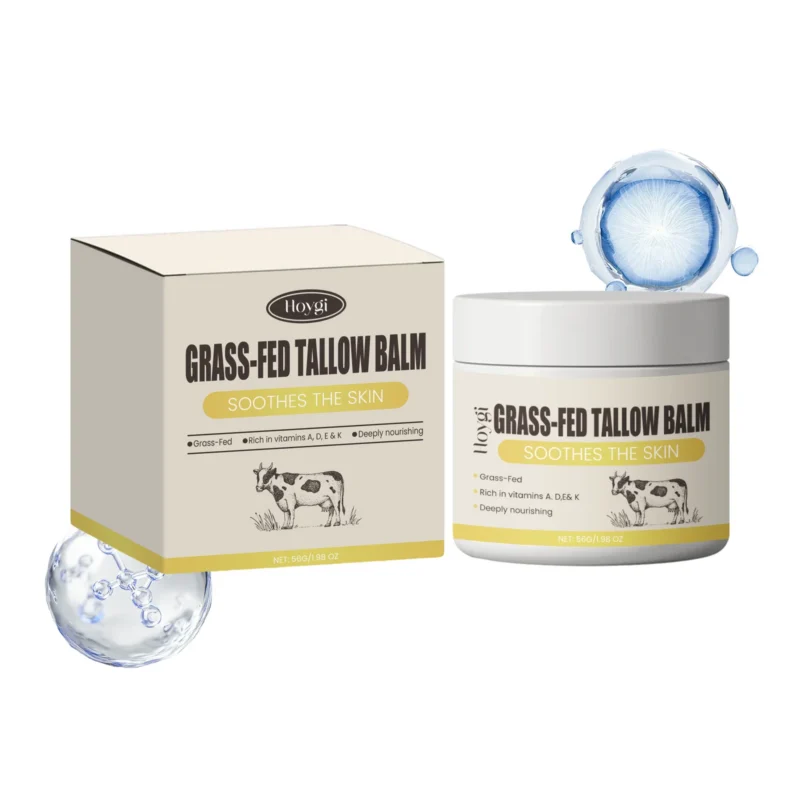 Hoygi Grass-Fed Tallow Balm in a sleek 5cm jar, rich in Vitamins A, D, E & K for deep nourishment and skin repair.