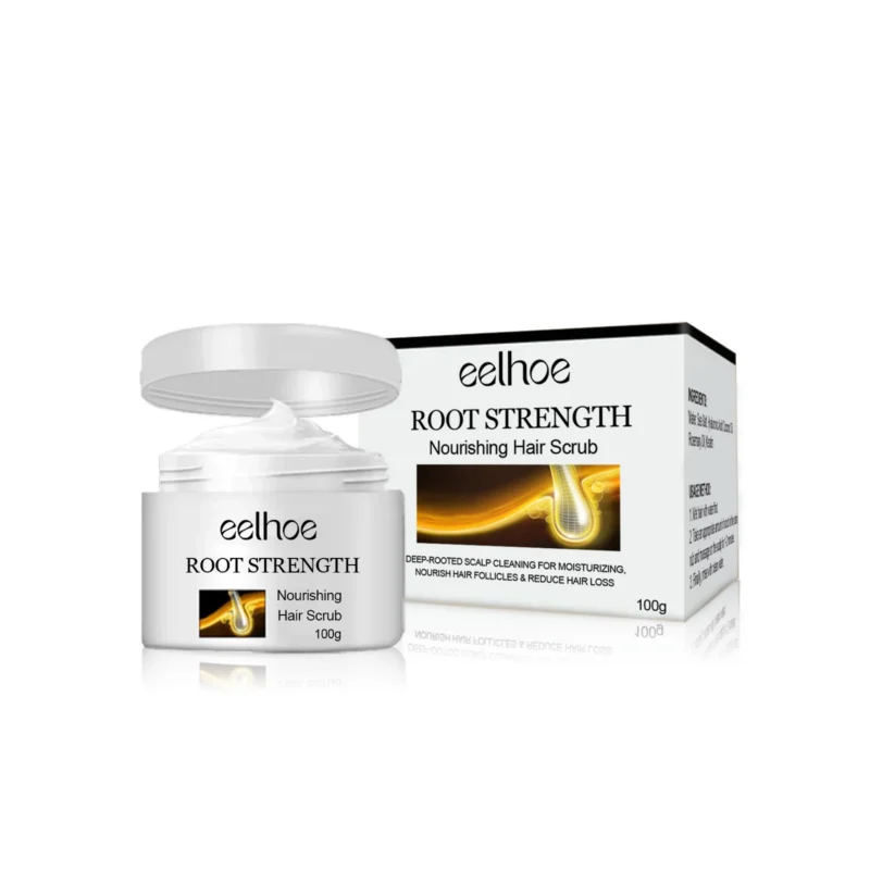 EELHOE Nourishing Hair Scalp Scrub 100g for deep cleansing, reducing hair loss, and stimulating hair growth with natural ingredients.