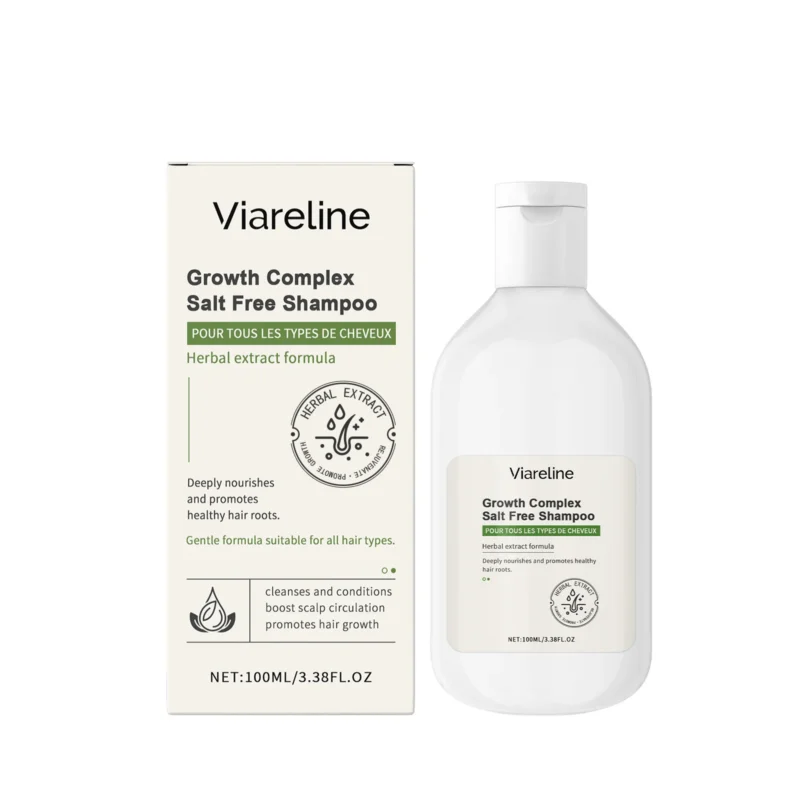 Viareline Herbal Hair Growth Complex Shampoo with Avocado Oil and Ginger Root Extract for Scalp Nourishment