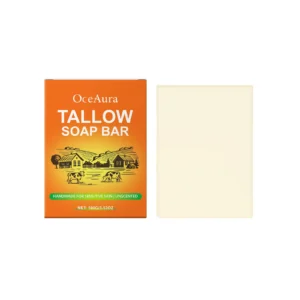 OceAura Soothing Herbal Tallow Soap Bar for Sensitive Skin, Gentle Cleansing, Moisturizing, 100g