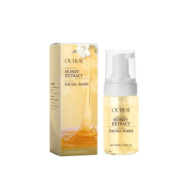 OUHOE Gentle Honey Foam Facial Wash - Deep Cleansing, Acne Control, Oil Balance