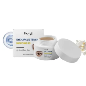 Hoygi Eye Tension Smoothing Gel in a sleek tube, designed to reduce dark circles and eye bags for a refreshed, youthful look.