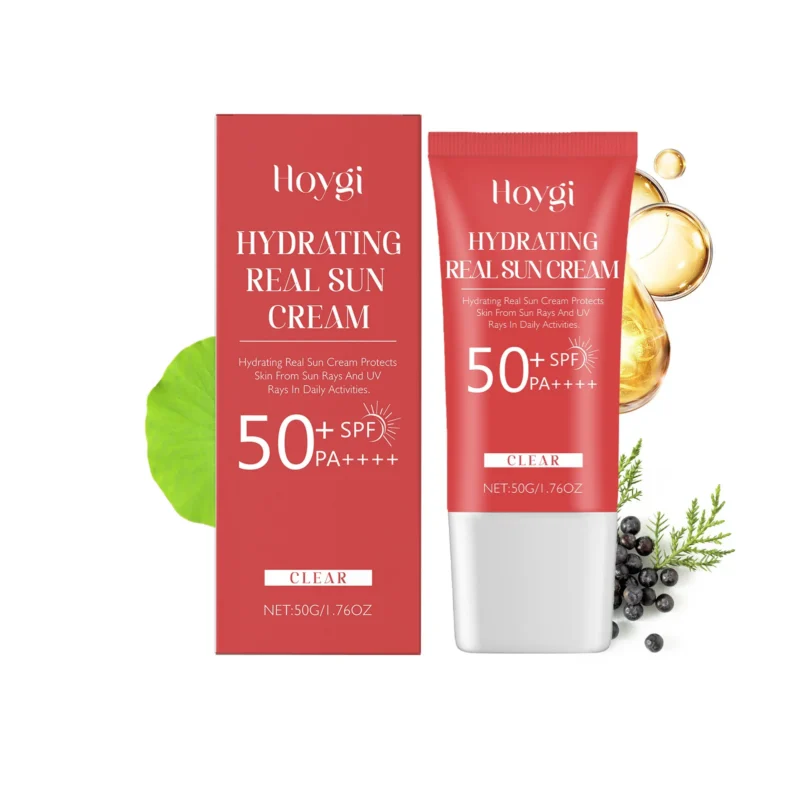 Hoygi Hydrating Soothing Sun Cream SPF50+ PA++++ for lightweight, non-greasy daily sun protection and deep moisturization.