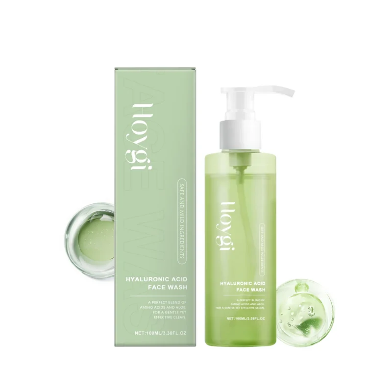 Hoygi Hyaluronic Acid Gentle Cleansing Gel for a refreshing, non-drying clean that removes impurities while locking in moisture.