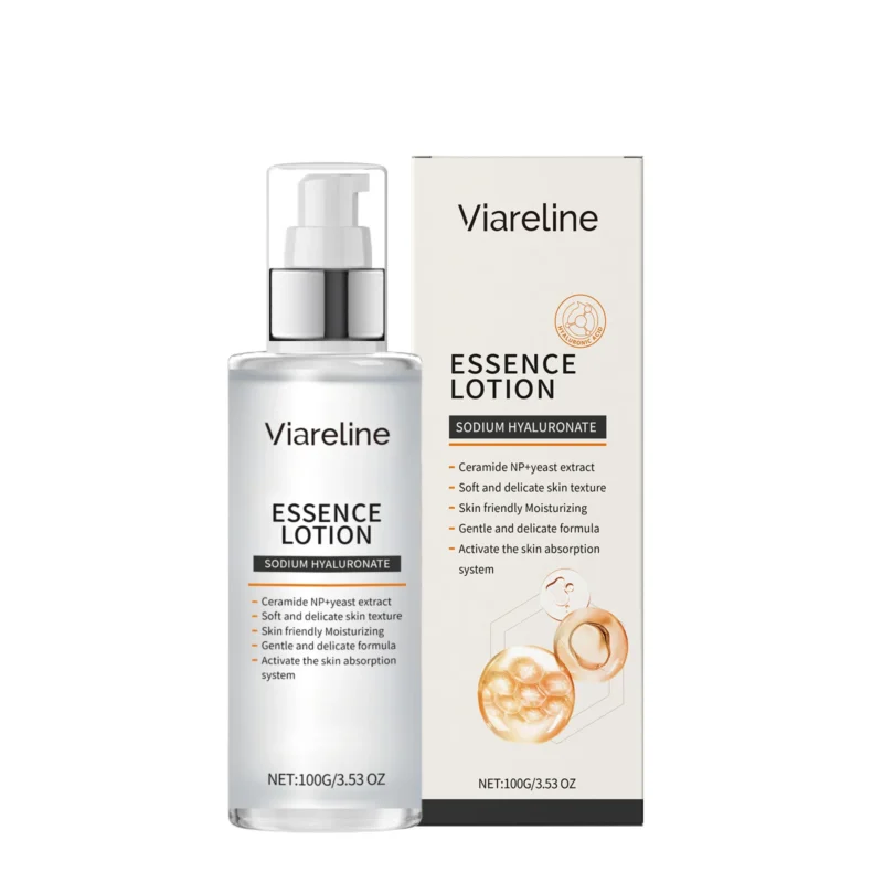 Viareline Hyaluronic Acid Hydrating Essence Lotion for deep moisturizing, wrinkle reduction, and skin barrier repair