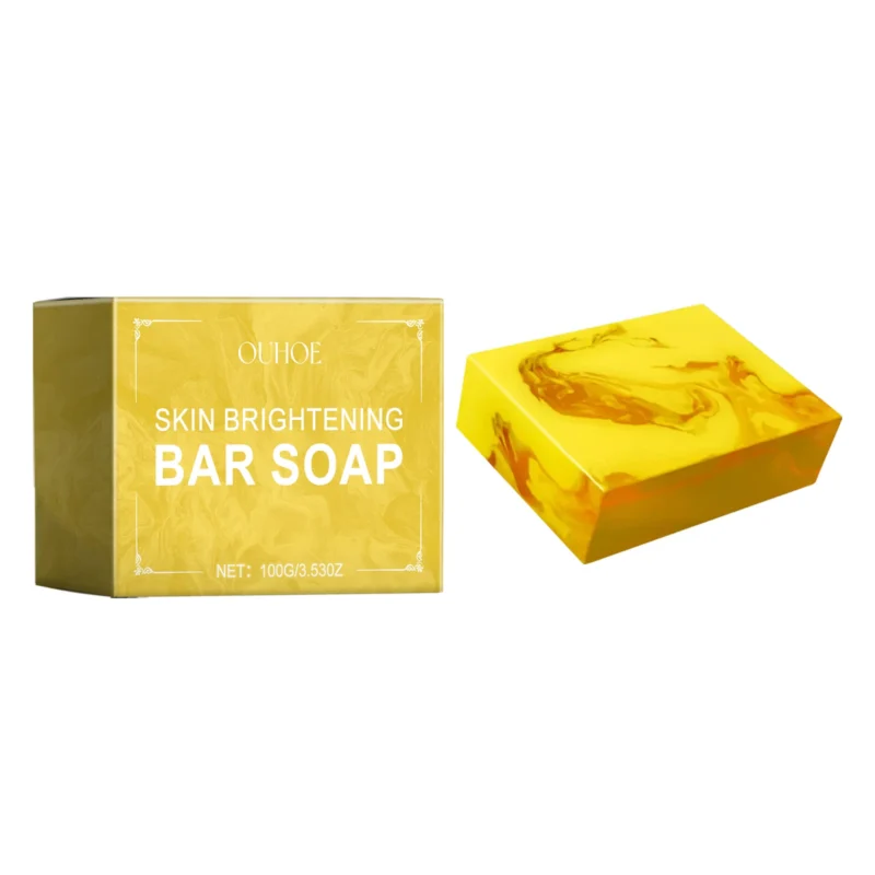 OUHOE Kojic Acid Brightening Bar Soap - Fade Dark Spots, Even Skin Tone, Gentle Cleansing