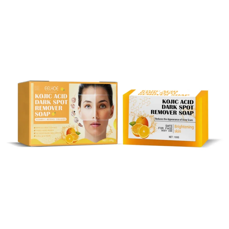 EELHOE Kojic Acid Soap 100g for fading dark spots, acne marks and improving skin texture