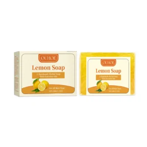 OUHOE 100g Lemon Soap for deep cleansing, oil control, and moisturizing, made with coconut oil and olive oil