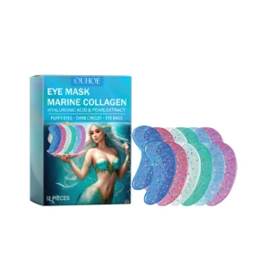OUHOE Marine Collagen Eye Mask with Hyaluronic Acid for Puffy Eyes, Dark Circles, and Fine Lines