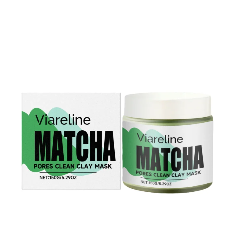 Viareline Matcha Pores Clean Clay Mask 150g for deep cleansing, oil control, and skin brightening