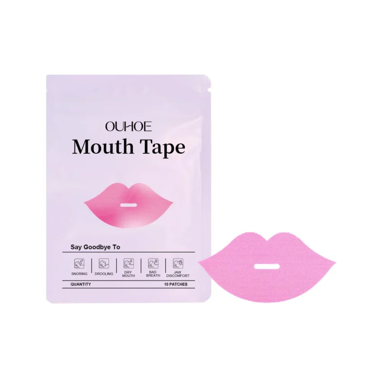 OUHOE Comfort Sleep Mouth Tape for nighttime lip hydration and snoring relief, 10 patches included